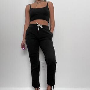 Topo cotton joggers black high waisted